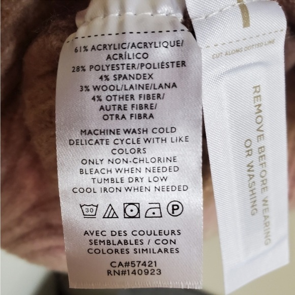 LOFT Ombre Boyfriend Cowl Neck Poncho Oversized Sweater in Pink/Brown Size L - Picture 10 of 10